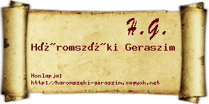 Háromszéki Geraszim névjegykártya